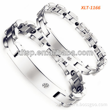 XLT-1166 China Supplier Silver CNC Zircon Bracelet for Wemans